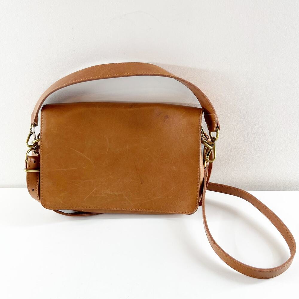 Madewell The Convertible Flap Leather Crossbody Bag Brown